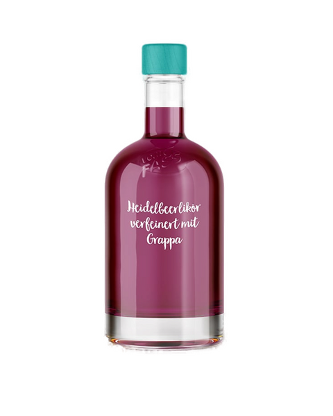Blueberry liqueur refined with grappa