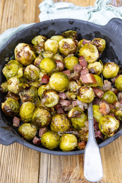 Roasted Balsamic Pancetta Brussel Sprouts