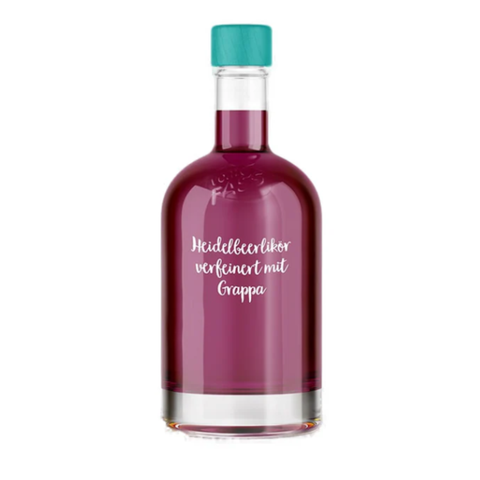 Blueberry liqueur refined with grappa